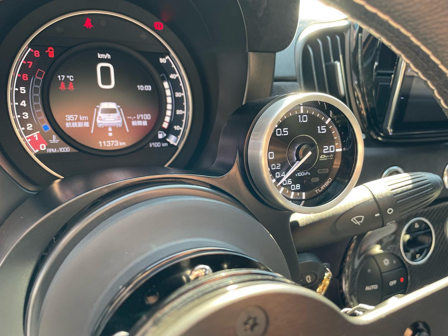 ステアリングコラムメーター取付