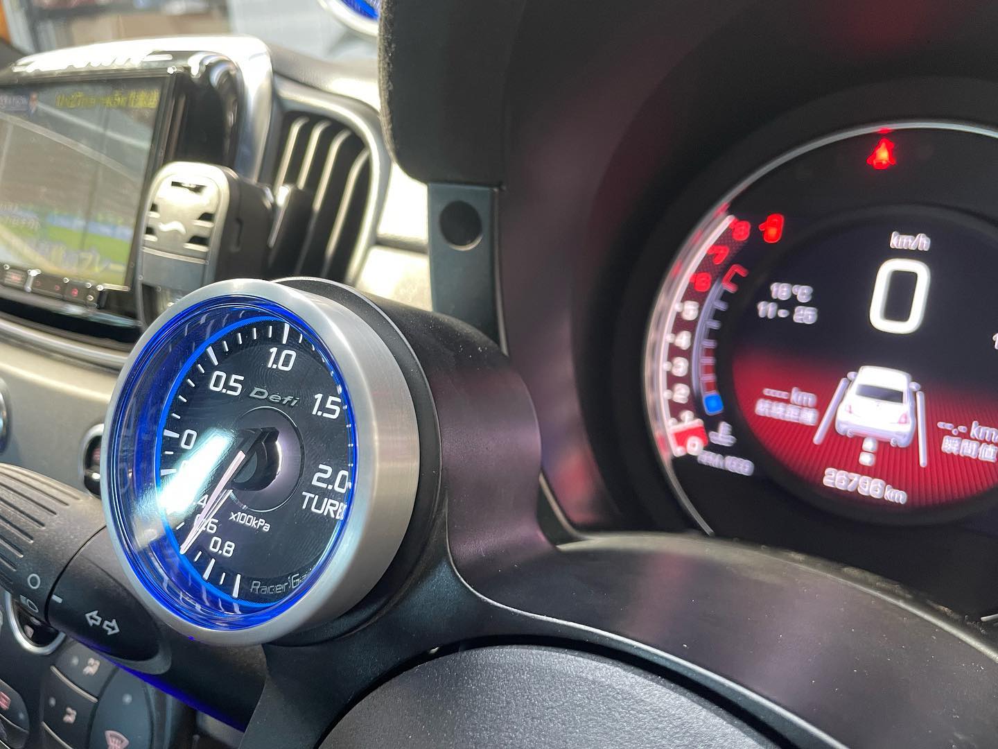 ステアリングコラムメーター取付